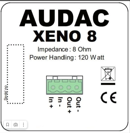 AUDAC XENO8/B, двухполосная акустическая система